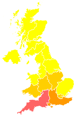 Click on a region for air pollution levels for 26/05/2012
