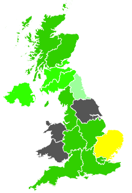 Click on a region for air pollution levels for 26/06/1989