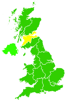 Click on a region for air pollution levels for 26/06/1997