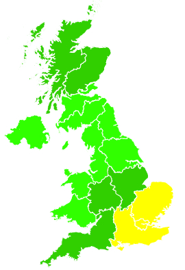 Click on a region for air pollution levels for 26/06/2015