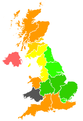 Click on a region for air pollution levels for 26/07/1990