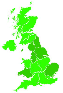 Click on a region for air pollution levels for 26/07/1992
