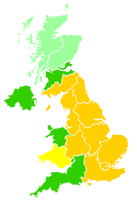 Click on a region for air pollution levels for 26/07/2001