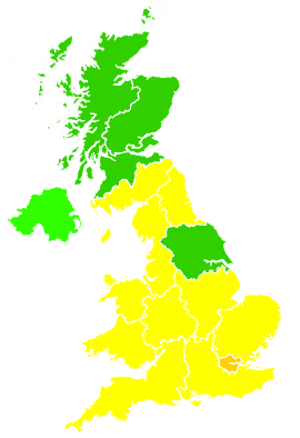 Click on a region for air pollution levels for 26/07/2014