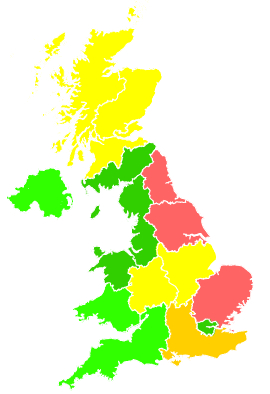 Click on a region for air pollution levels for 26/07/2019