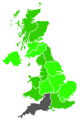 Click on a region for air pollution levels for 26/08/1992