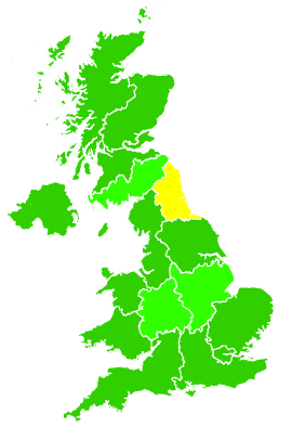 Click on a region for air pollution levels for 26/08/1998