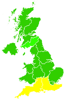 Click on a region for air pollution levels for 26/08/2003
