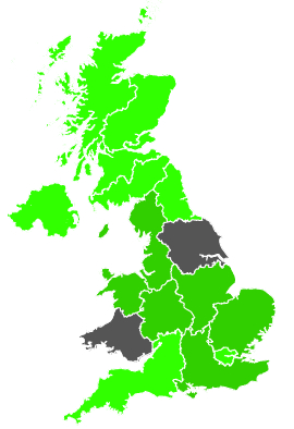 Click on a region for air pollution levels for 26/09/1989
