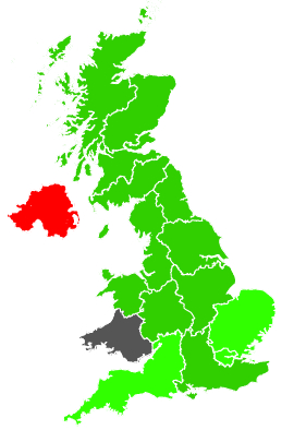 Click on a region for air pollution levels for 26/10/1989