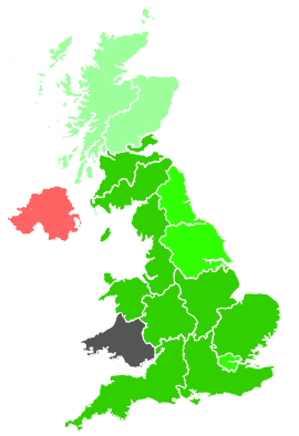 Click on a region for air pollution levels for 26/10/1990