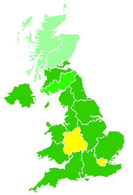 Click on a region for air pollution levels for 26/10/2001