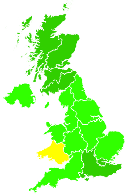 Click on a region for air pollution levels for 26/10/2016