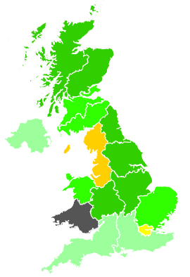 Click on a region for air pollution levels for 26/11/1988