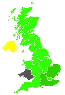 Click on a region for air pollution levels for 26/11/1990