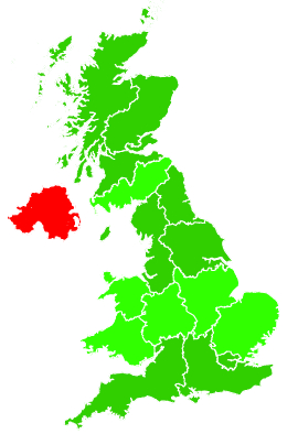 Click on a region for air pollution levels for 26/11/1996