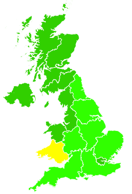 Click on a region for air pollution levels for 26/11/2015