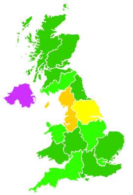 Click on a region for air pollution levels for 26/11/2016