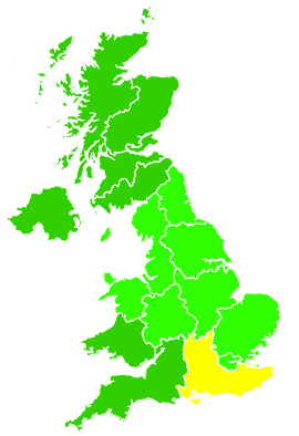 Click on a region for air pollution levels for 26/11/2018