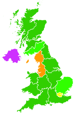 Click on a region for air pollution levels for 26/12/2010