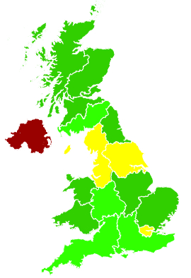 Click on a region for air pollution levels for 27/01/1998
