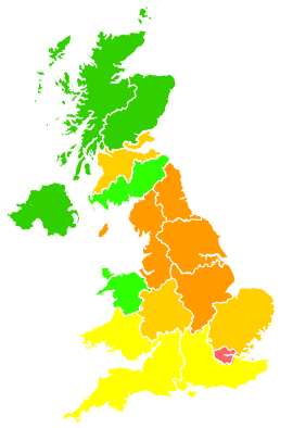 Click on a region for air pollution levels for 27/01/2017