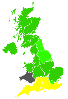 Click on a region for air pollution levels for 27/03/1989