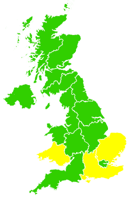 Click on a region for air pollution levels for 27/03/1994