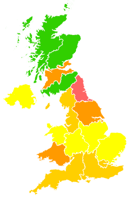 Click on a region for air pollution levels for 27/03/2003