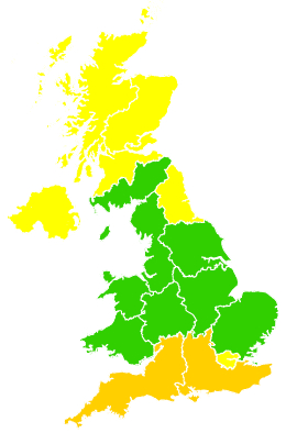 Click on a region for air pollution levels for 27/03/2012