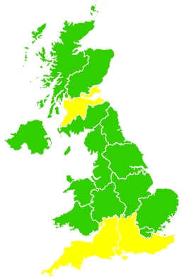 Click on a region for air pollution levels for 27/03/2022