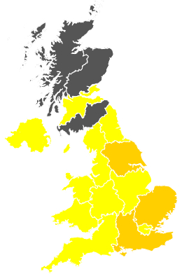 Click on a region for air pollution levels for 27/04/1999