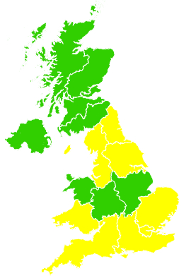 Click on a region for air pollution levels for 27/04/2004