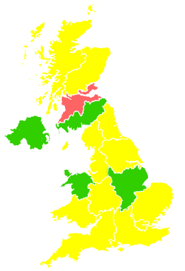 Click on a region for air pollution levels for 27/04/2011
