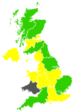 Click on a region for air pollution levels for 27/05/1989