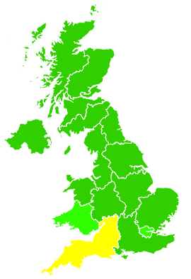 Click on a region for air pollution levels for 27/05/1994