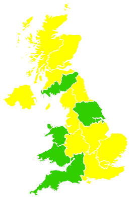 Click on a region for air pollution levels for 27/05/2002