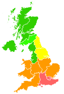Click on a region for air pollution levels for 27/05/2005
