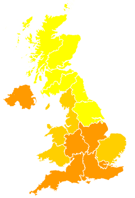 Click on a region for air pollution levels for 27/05/2012