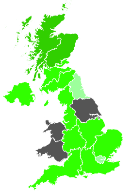 Click on a region for air pollution levels for 27/06/1987