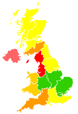 Click on a region for air pollution levels for 27/06/2018