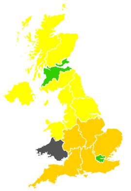 Click on a region for air pollution levels for 27/07/1990