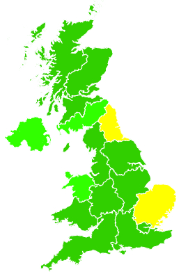 Click on a region for air pollution levels for 27/07/2002