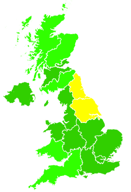 Click on a region for air pollution levels for 27/07/2005
