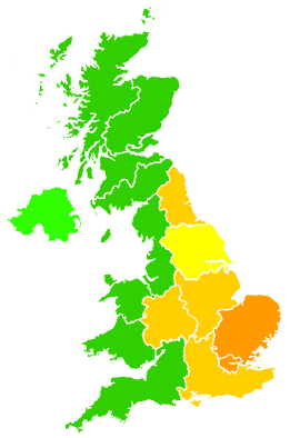 Click on a region for air pollution levels for 27/07/2006