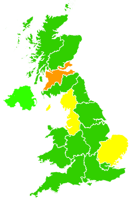 Click on a region for air pollution levels for 27/07/2011