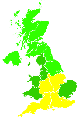 Click on a region for air pollution levels for 27/07/2012
