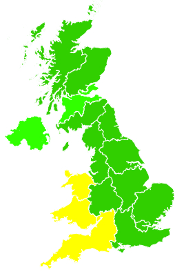 Click on a region for air pollution levels for 27/07/2014