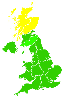 Click on a region for air pollution levels for 27/07/2021