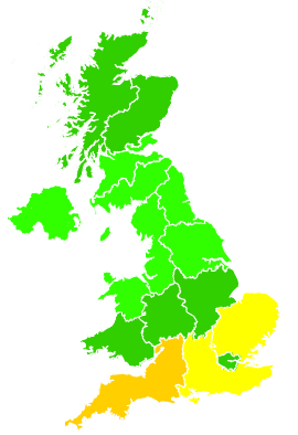 Click on a region for air pollution levels for 27/08/2017